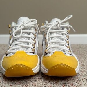 Used Reebok Question Mid Yellow Toe (Kobe Sneaker Free Agency) size 6.5 mens